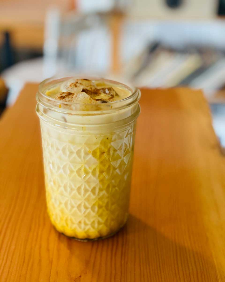 A coffee at Wild Flour Cafe Bakery in Clearwater, BC