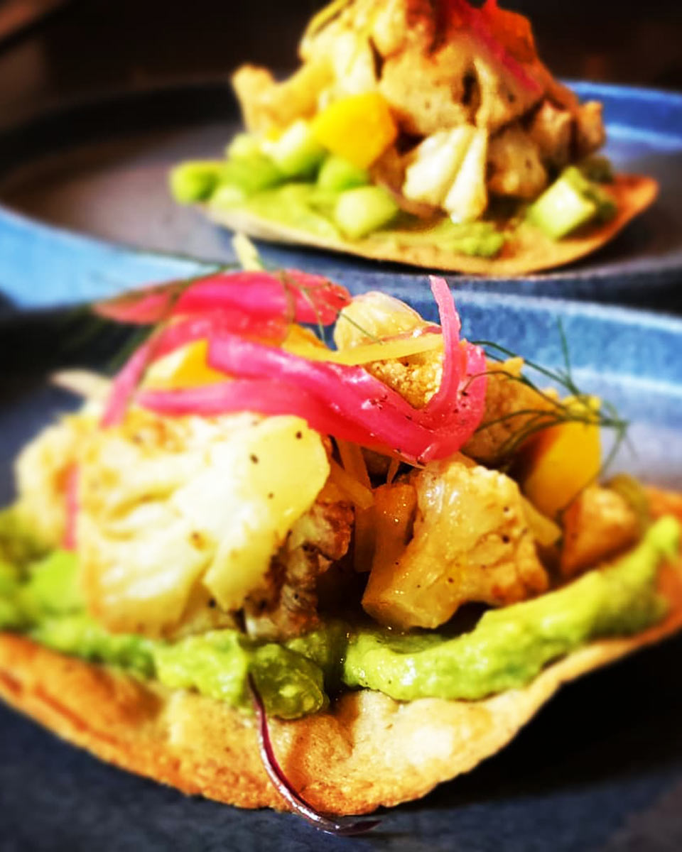 Cauliflower Tostada from Fresco's in Tulum, Mexico