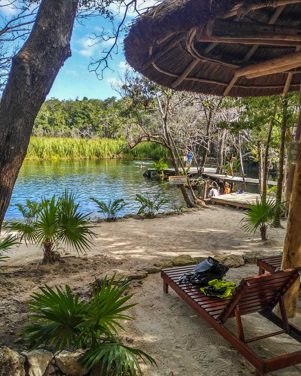 Cenote Corazón del Paraíso chairs in Tulum