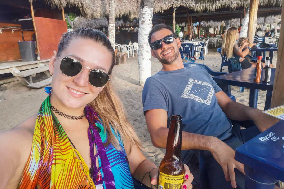 Daniel and Bailey on the beach in Acapulco, Mexico