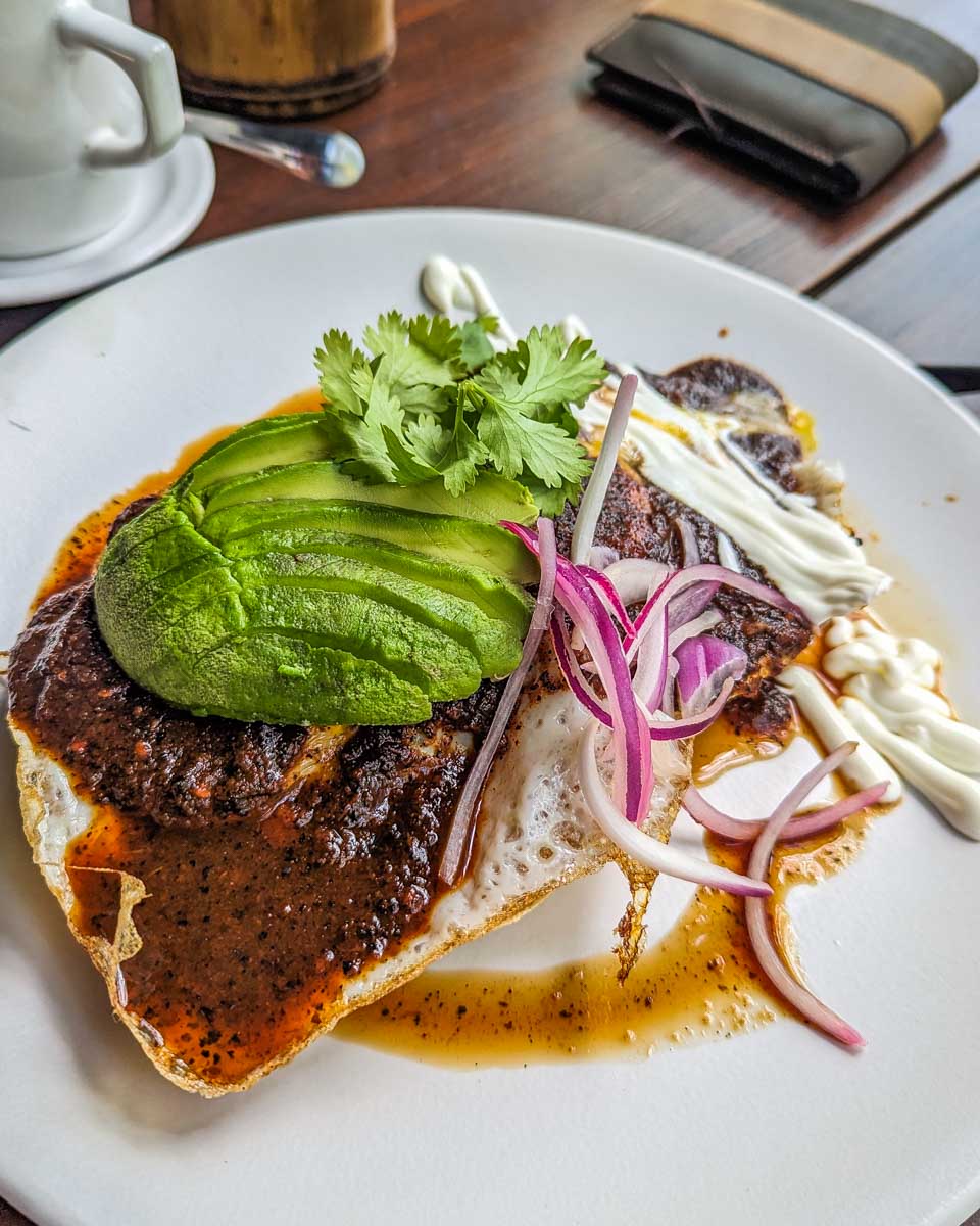 Huevos Rancheros at Botanica Garden Cafe in Tulum, Mexico
