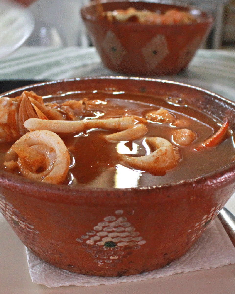 seafood bowl at El Camello Jr. in Tulum,, Mexico