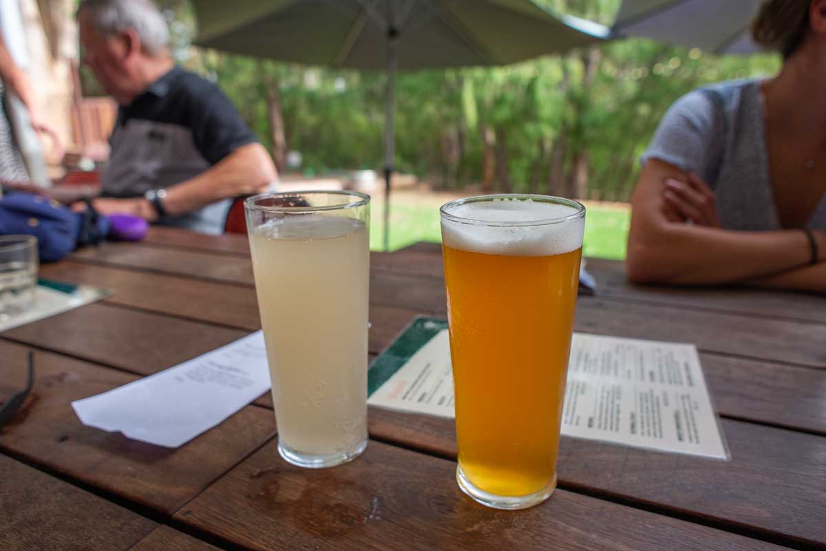 Two beers at Margaret River Brewhouse, Western Australia