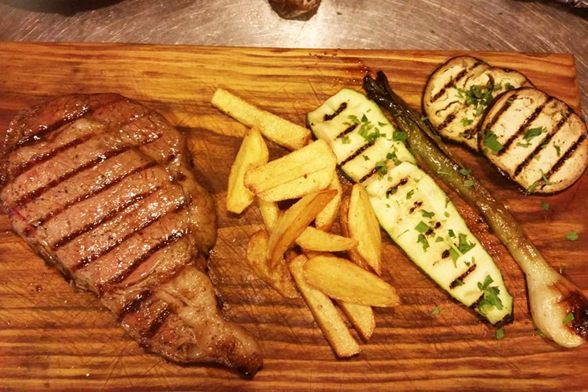 Ribeye steak at 500 Gramos Grill in  Playa Del Carmen, Mexico