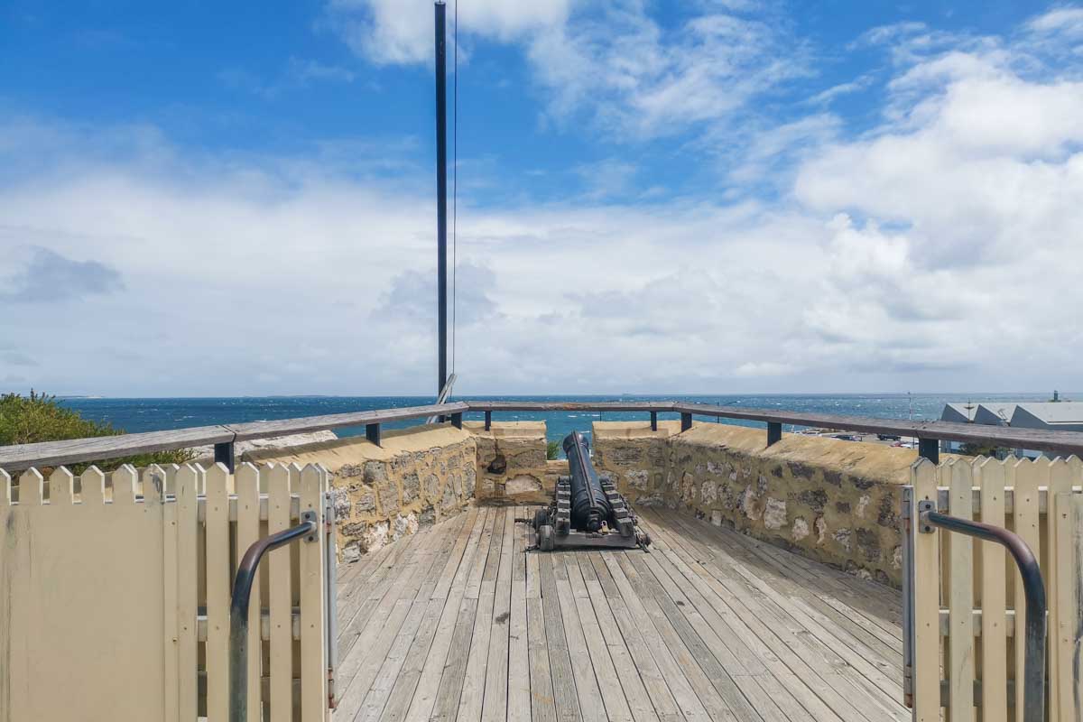 A cannon at the roundhouse in Fremantle