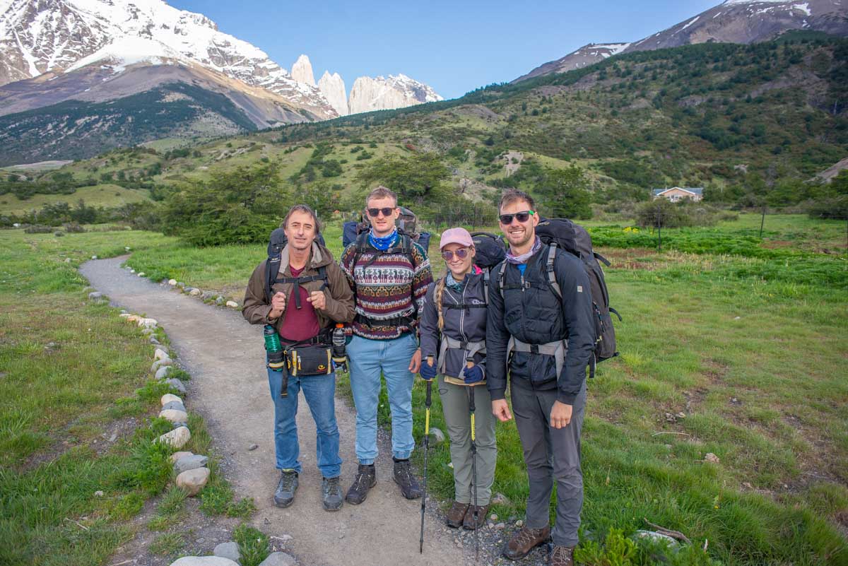 A group of hikers in Torres del Paine NP