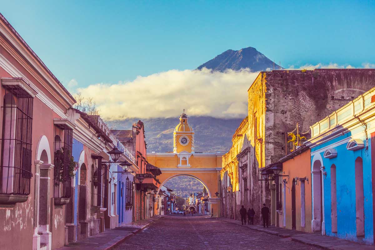 Calle del Arco at the Santa Catalina Arch in Antigua, Guatemala