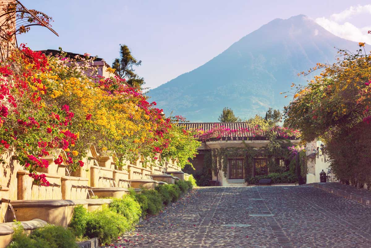 Colonial streets in Antigua, Guatemala