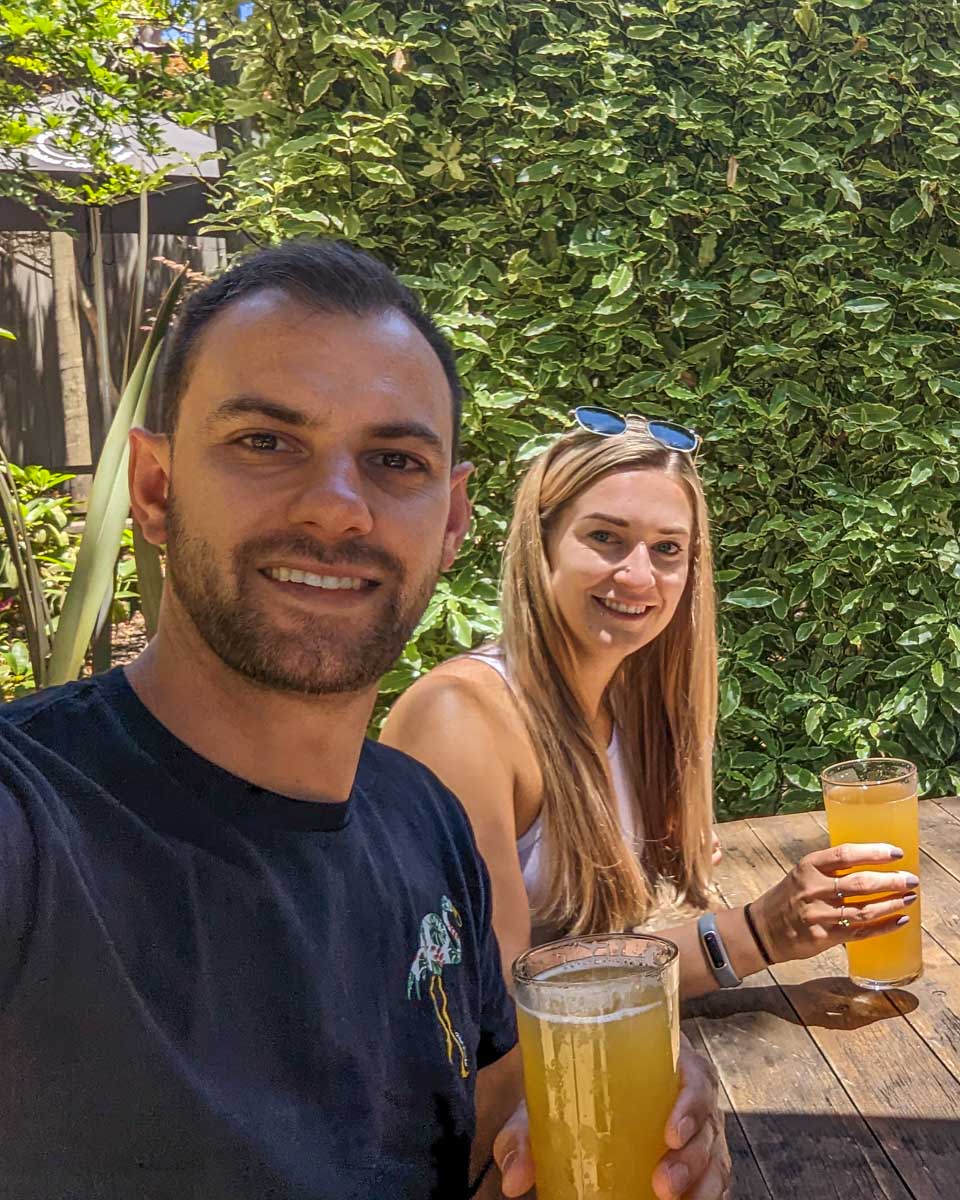 Daniel and Bailey take a selfie at Naked Apple Cider in Perth Hills