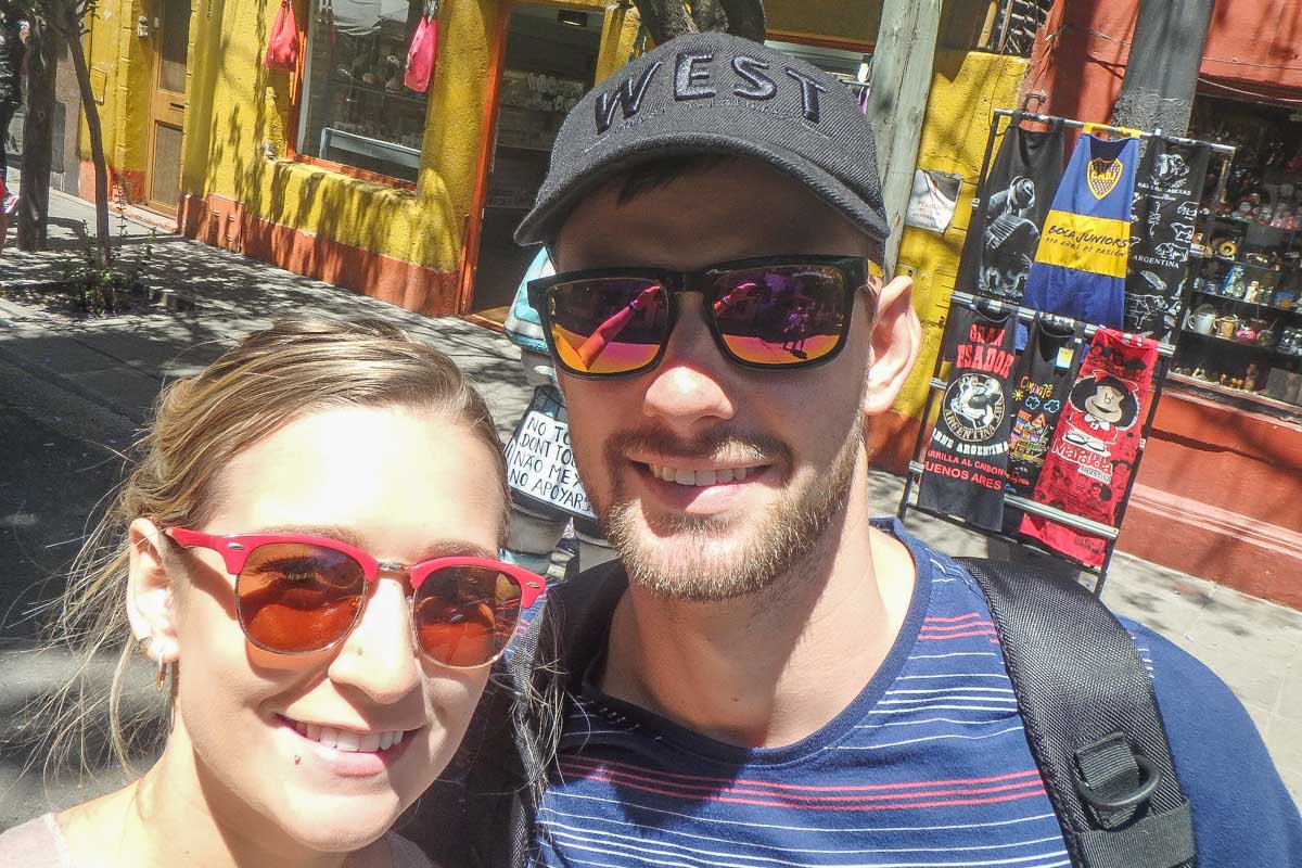 Daniel and Bailey take a selfie in Buenos Aires