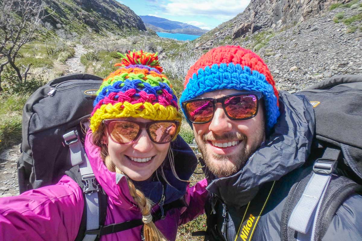 Daniel and Bailey take a selfie on the W Trek in Torres del Paine NP