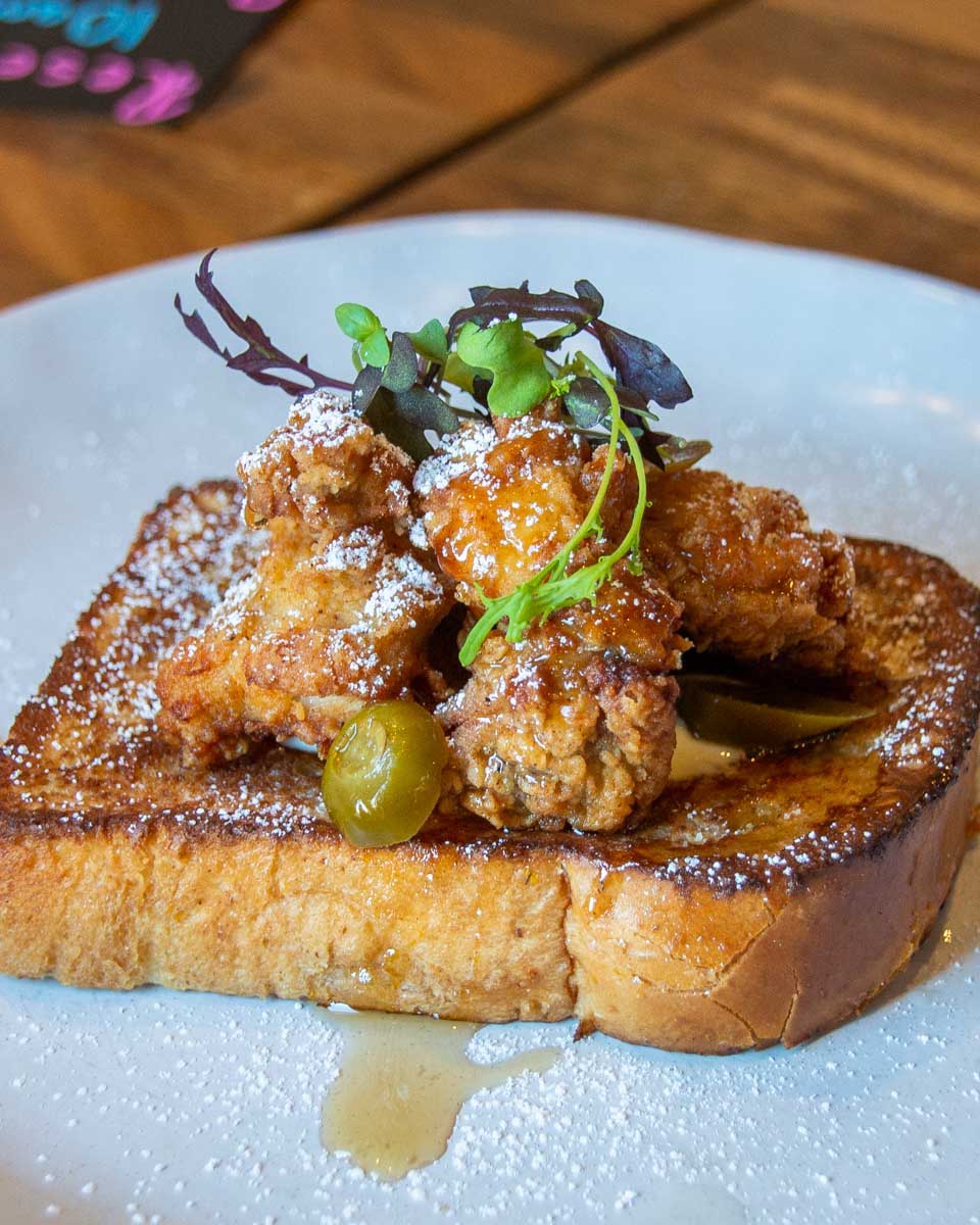 French toast and fried chicken at Little Lefroy’s in Fremantle, WA