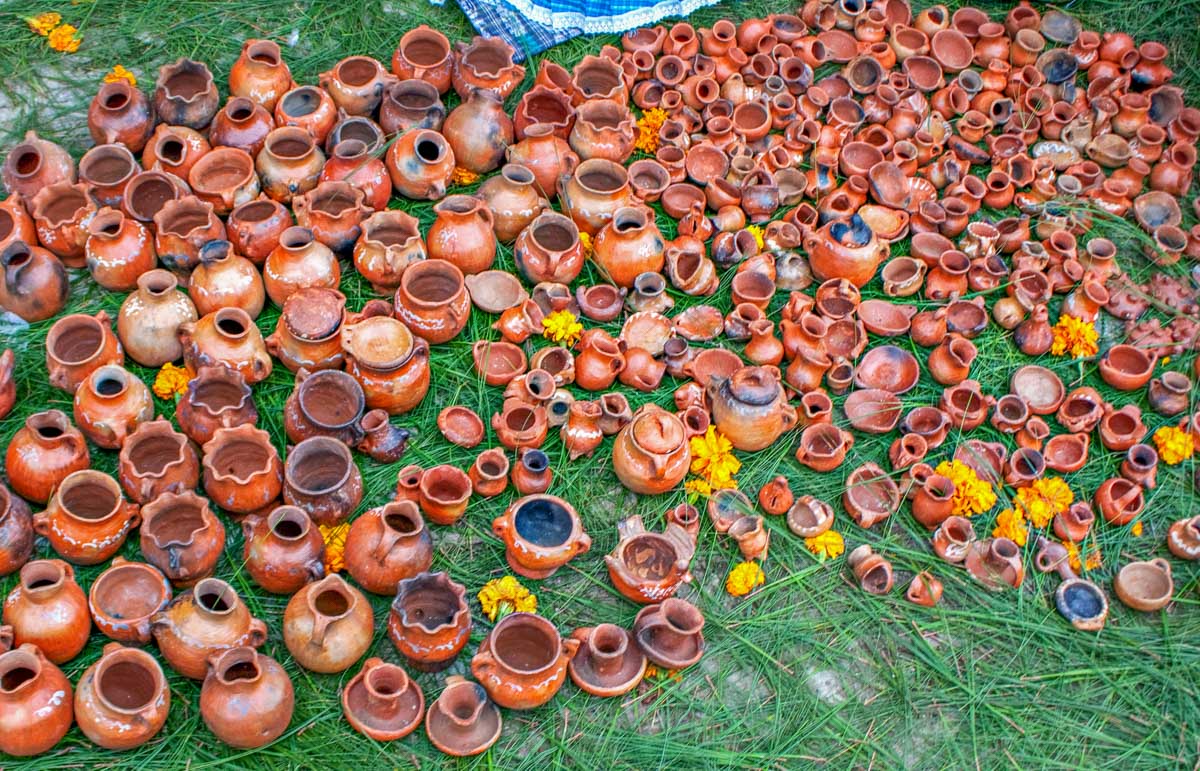 Hand made pots at the Central Market in Antigua, Guatemala