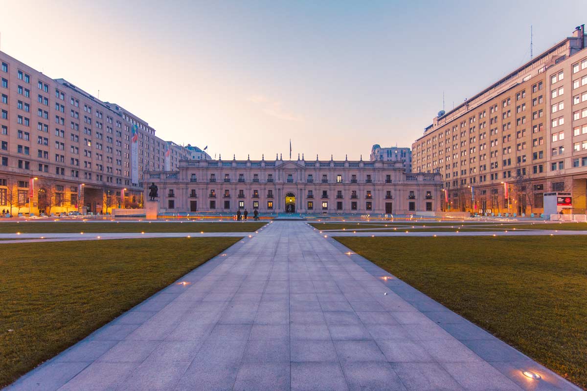View of La Moneda Palace in Santiago, Chile