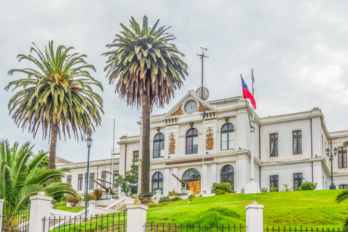The outside of the Maritime Museum in Valparaiso, Chile