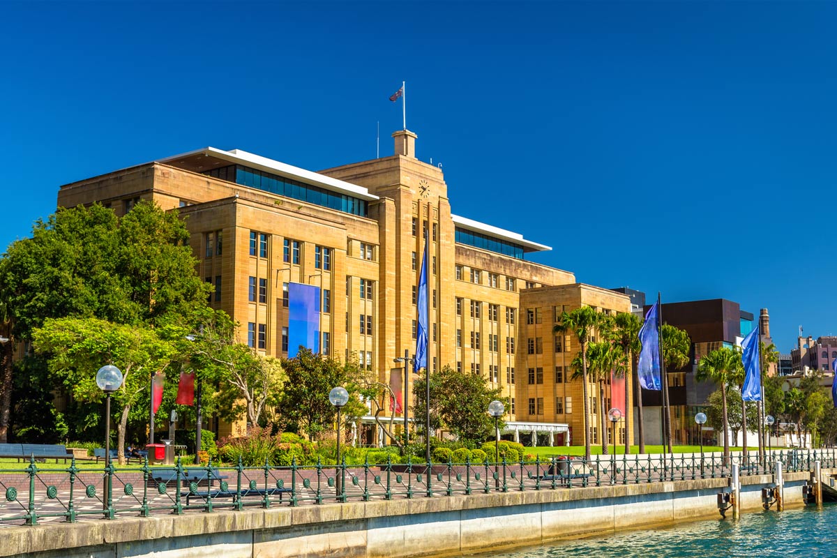 View of the Museum of Contemporary Art building in Sydney, Australia
