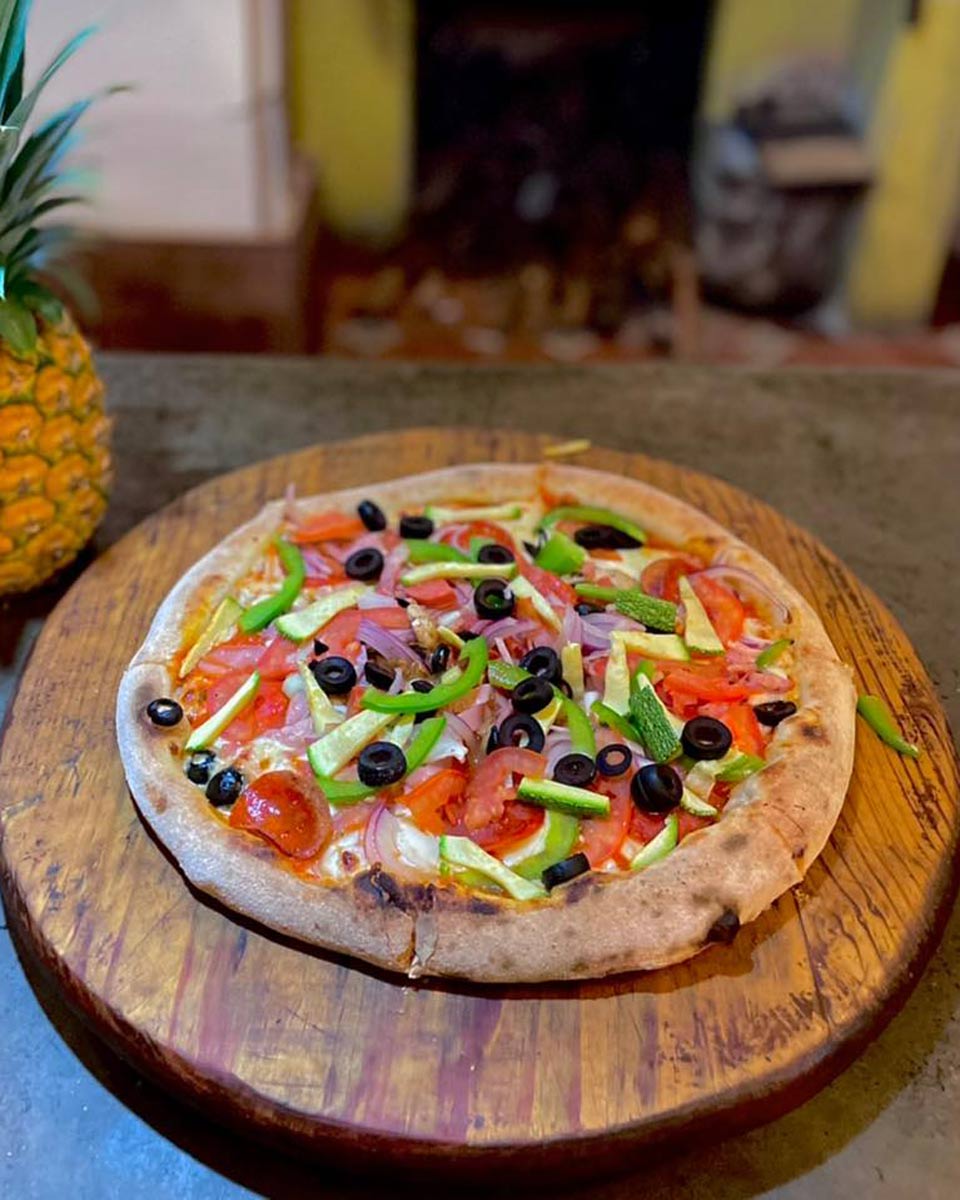 Veggie Pizza at Pizza Venezia in Sayulita, Mexico