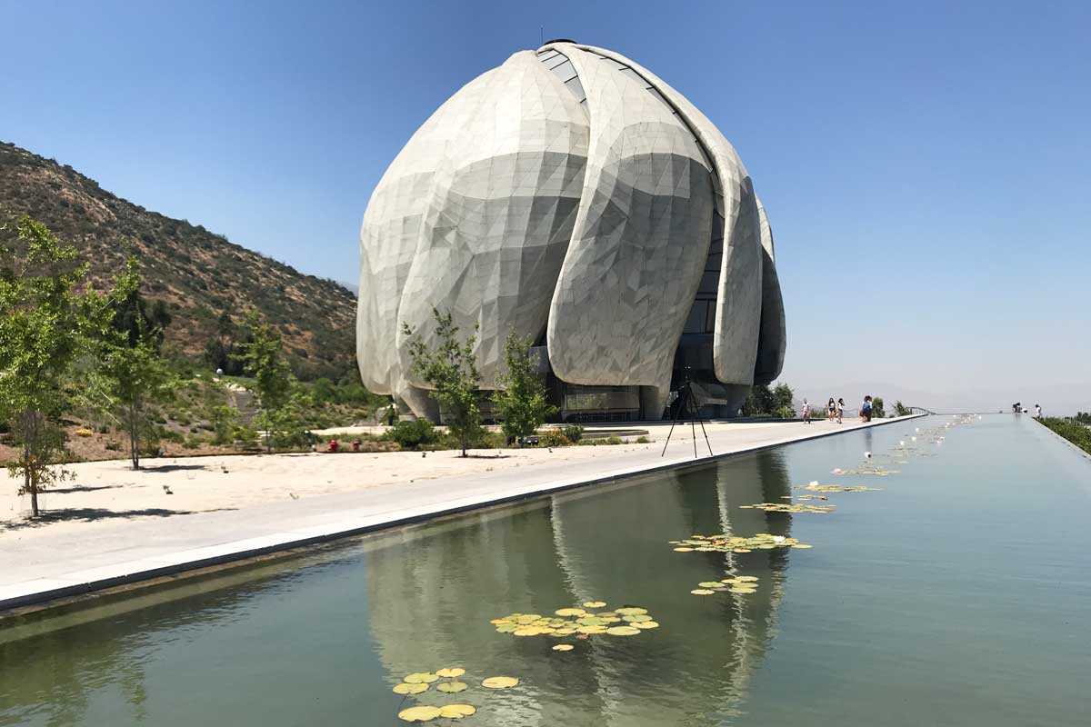 view outside of Templo Bahá'í de Sudamérica in Santiago, Chile