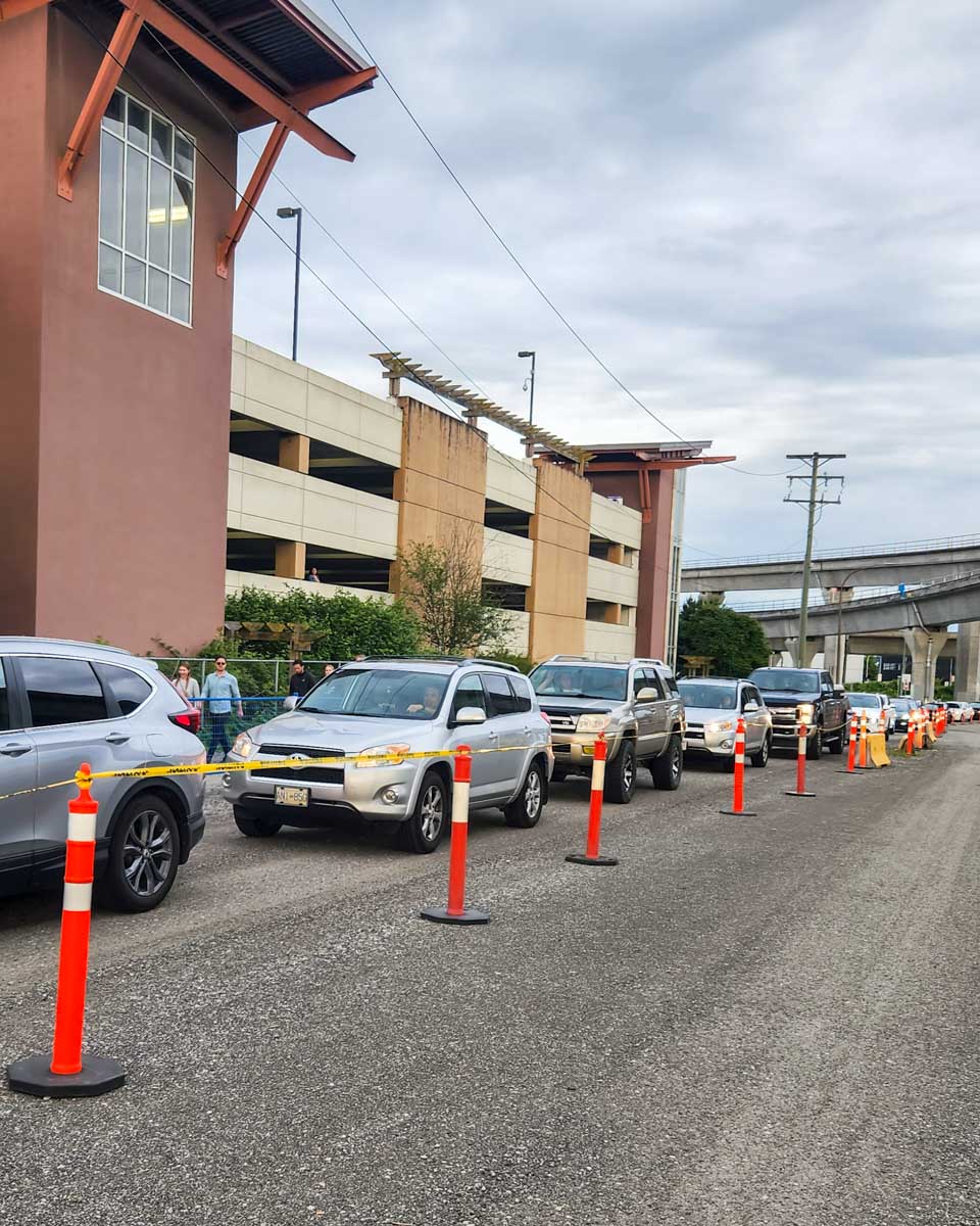The line of cars waiting to get into the Richmond Night Market