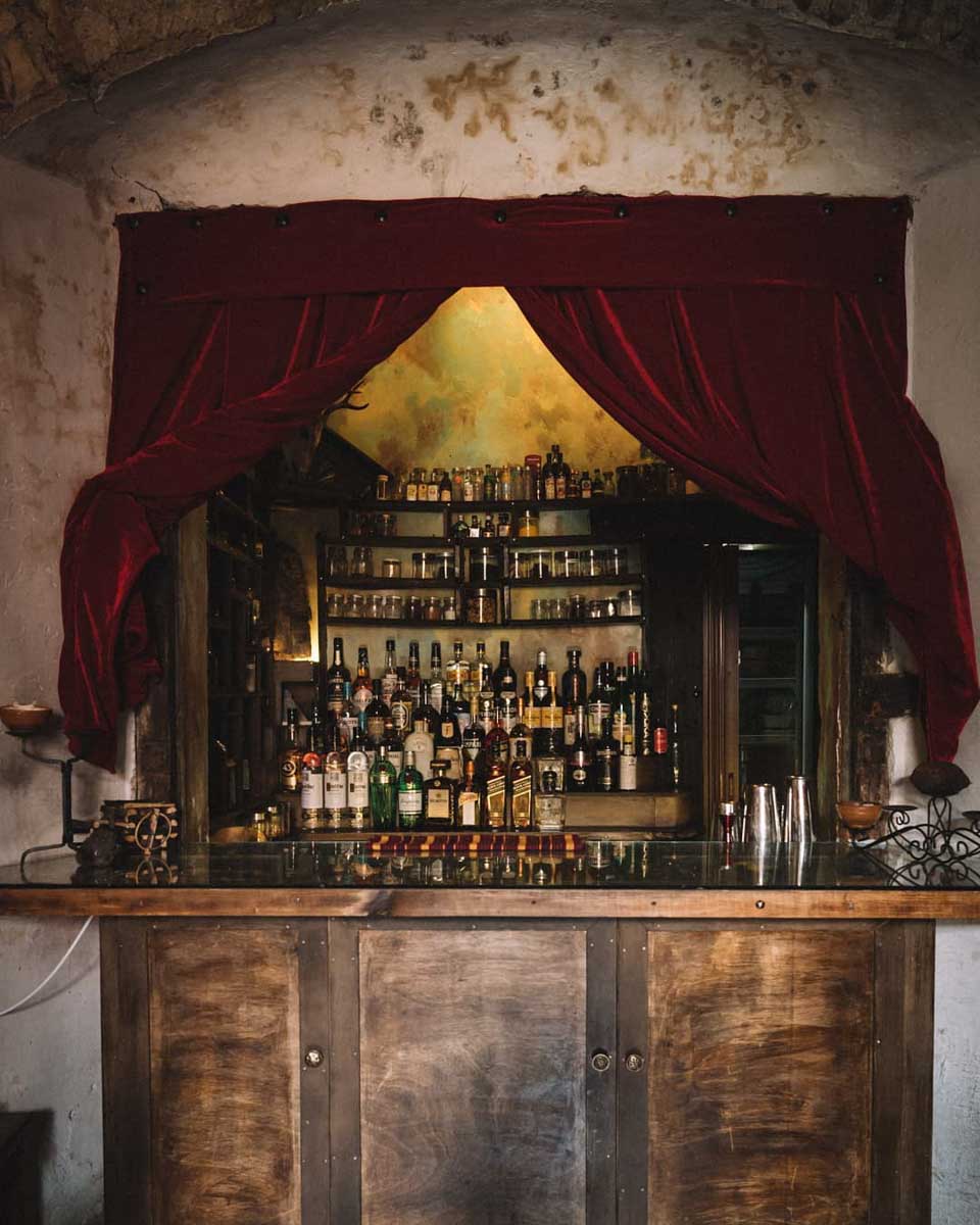 The bar at Ulew Cocktail Bar in Antigua, Guatemala