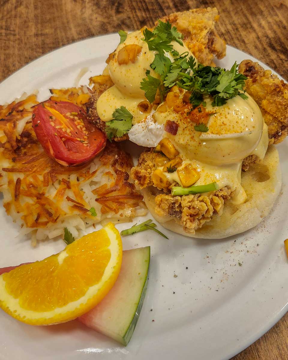 Eggs benedict at Jam Cafe in Vancouver