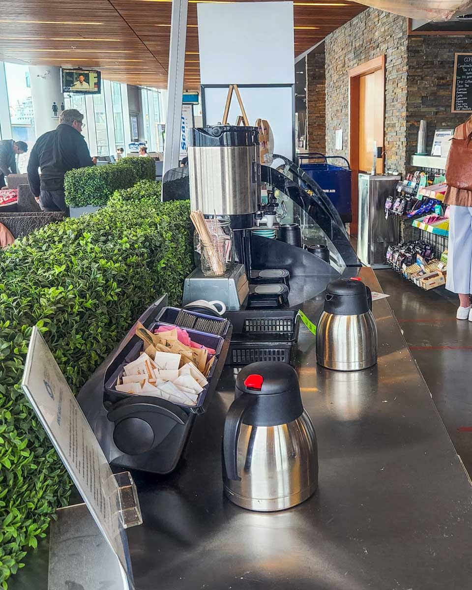 Tea and Coffee at the Harbour sea plane terminal in Coal Harbour Vancouver