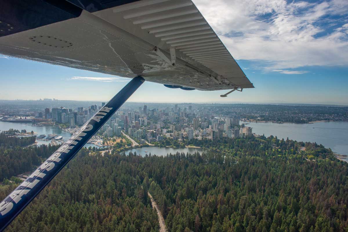 View of Stanley Park from a sea plane