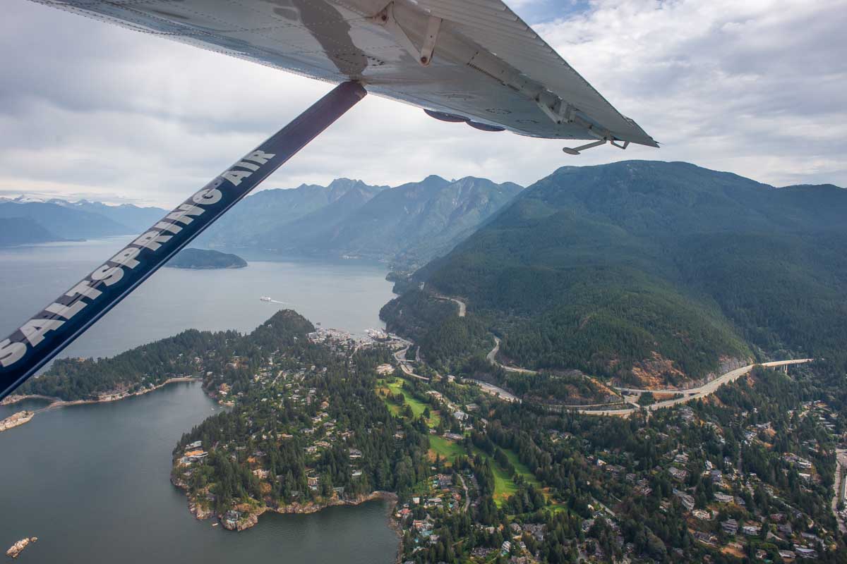 West Vancouver from a sea plane on a tour