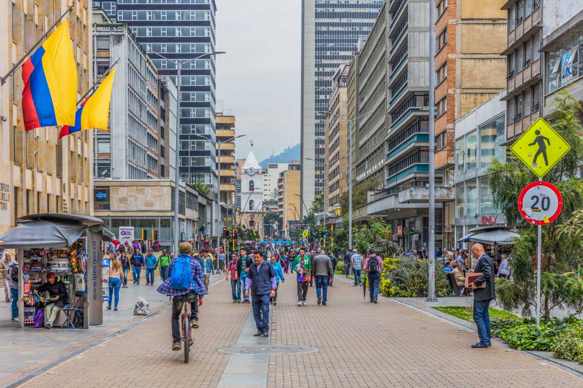A busy street in Bogota Colombia