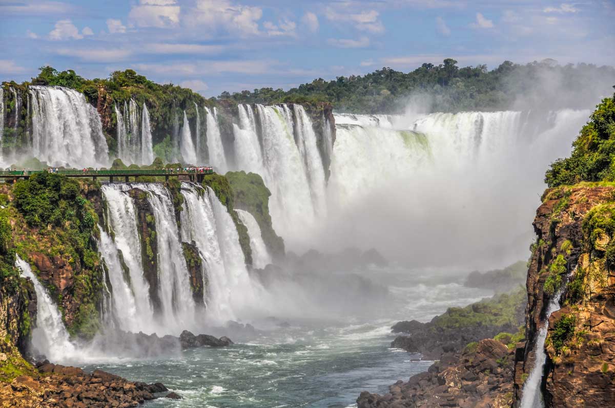 A group of waterfalls at Iguazu Falls