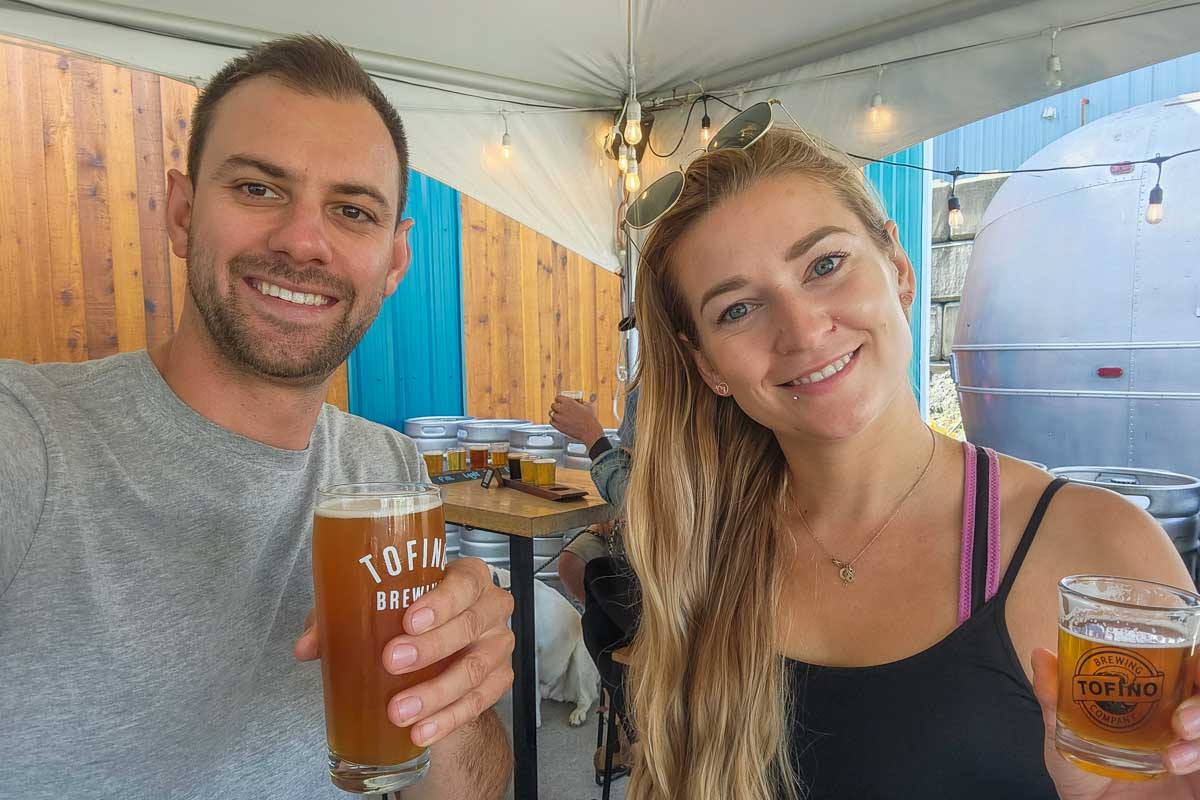 Bailey and Daniel at Tofino Brewing, Vancouver Island