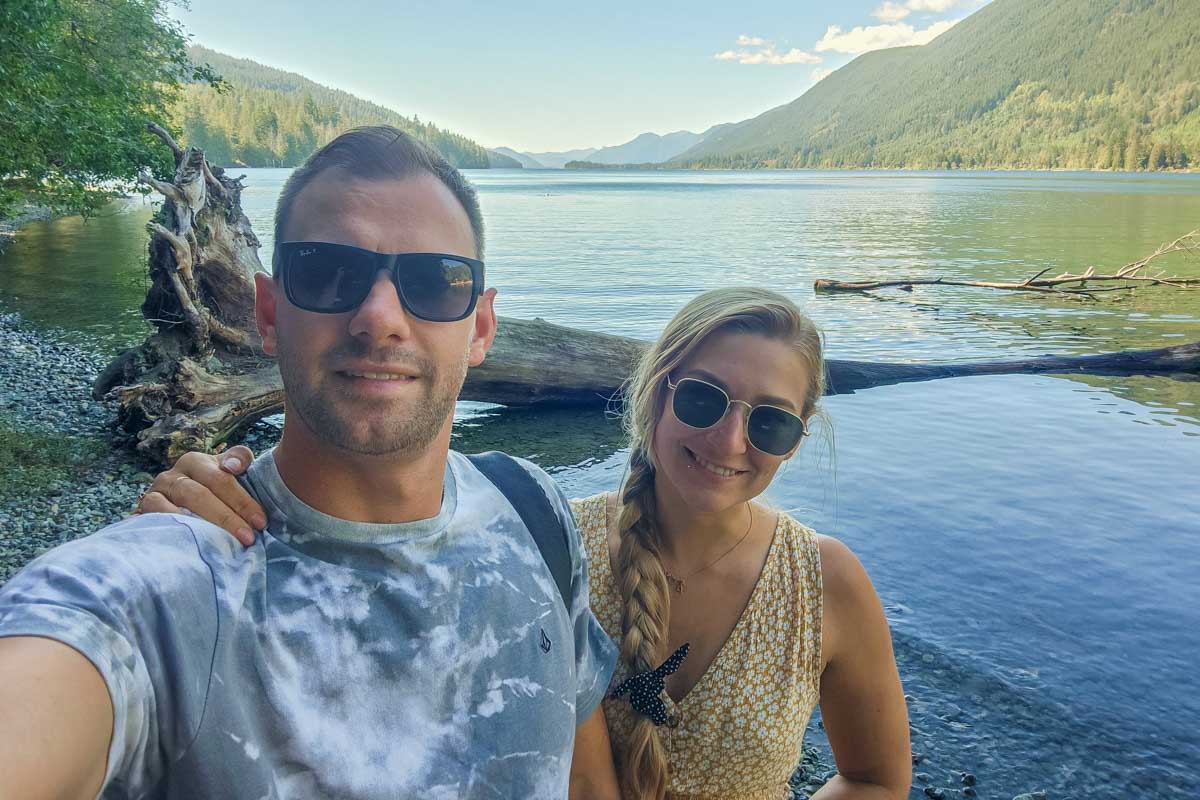 Bailey and Daniel take a selfie on Vancouver Island