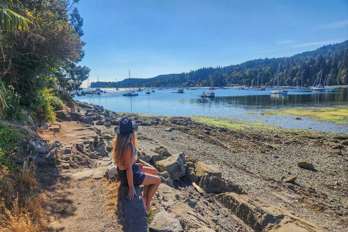 Bailey at the beach in Ganges on Salt Spring Island