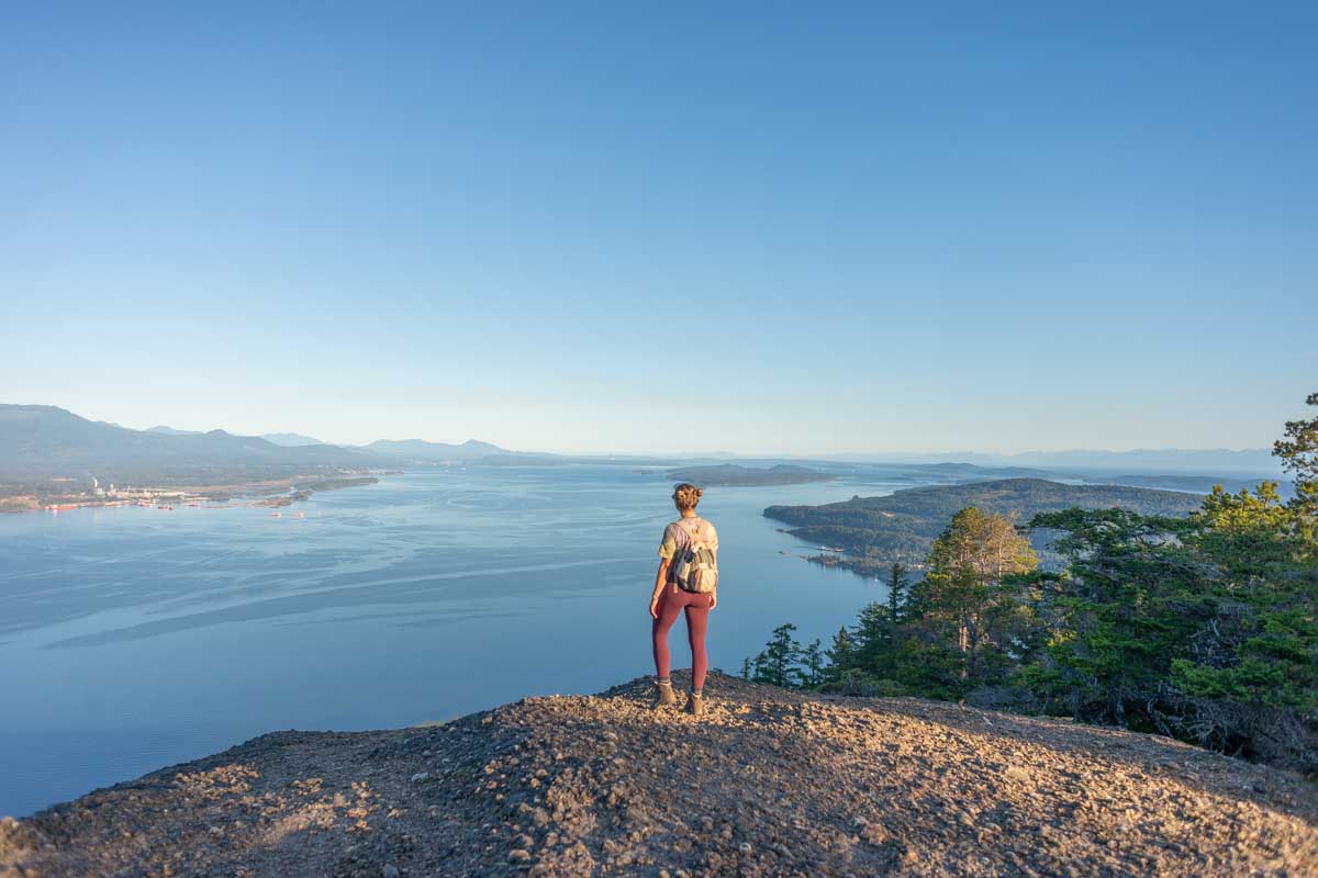 Bailey at the top of Mount Erskine Provincial Park on Salt Spring Island