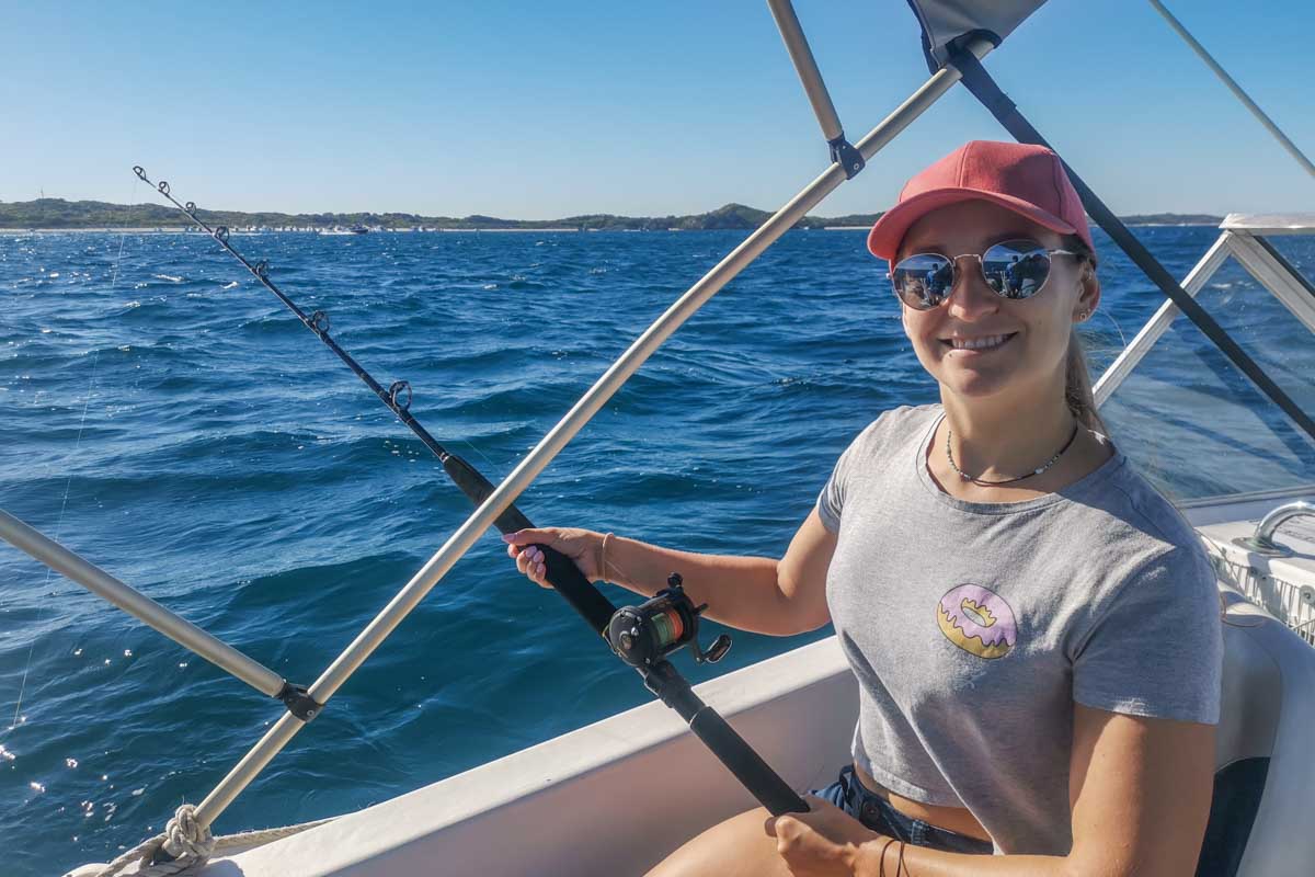 Bailey fishing in Exmouth, Western Australia