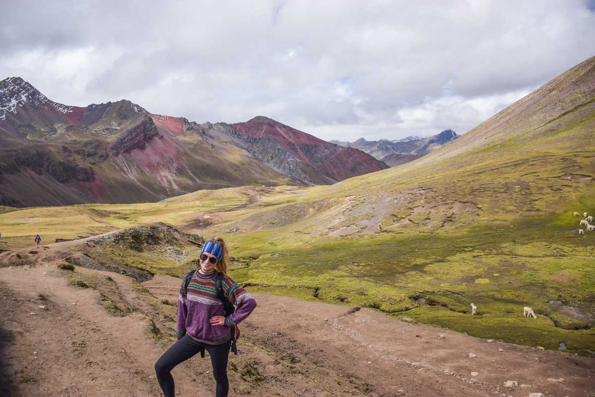 Bailey poses for a photo on the way up Rainbow Mountain