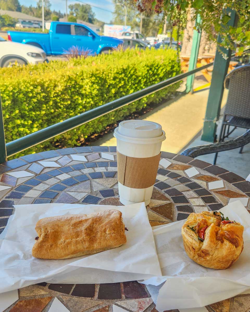 Coffee and treats at the The Old Farm Market Coffee Shop in Duncan, BC