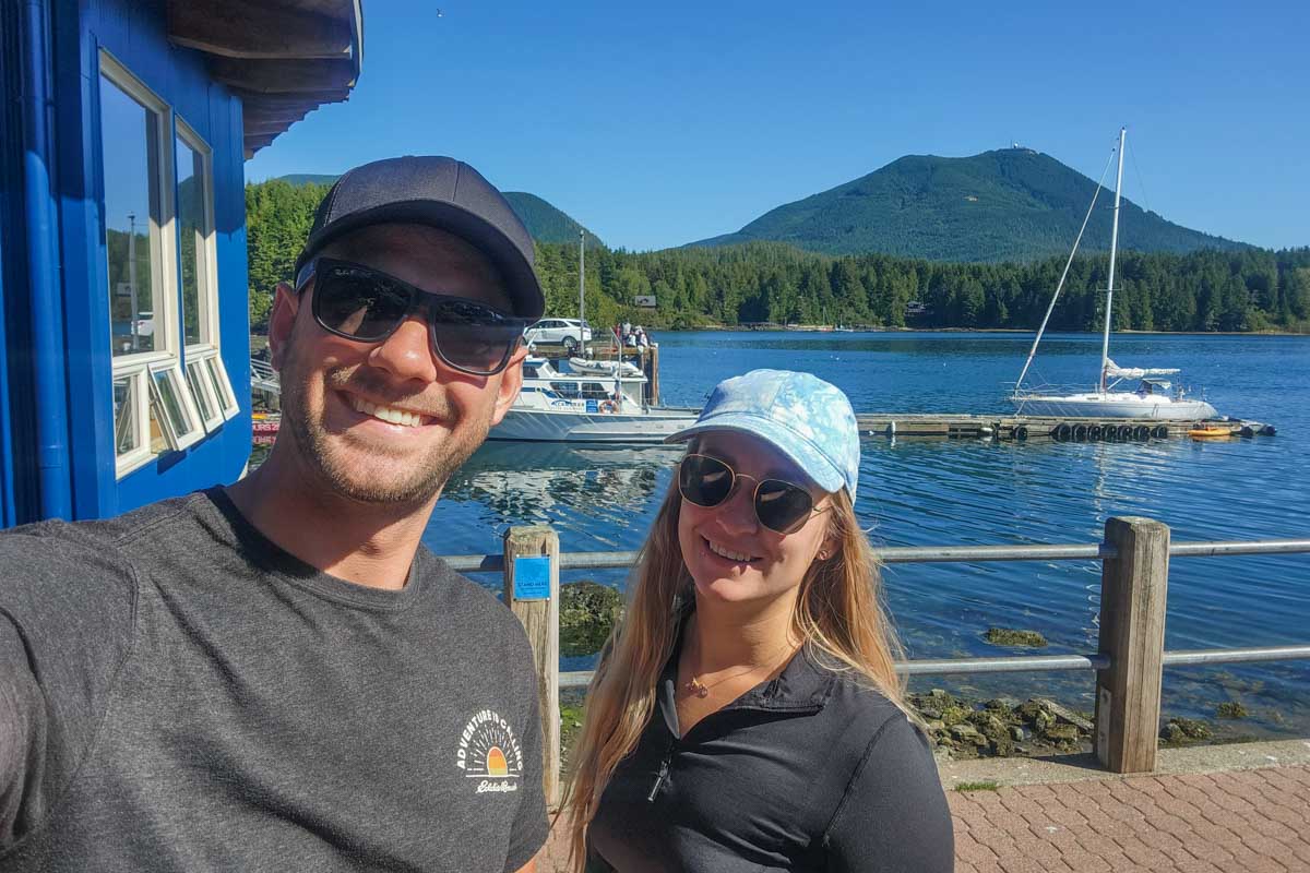 Daniel and Bailey take a selfie in Ucluelet