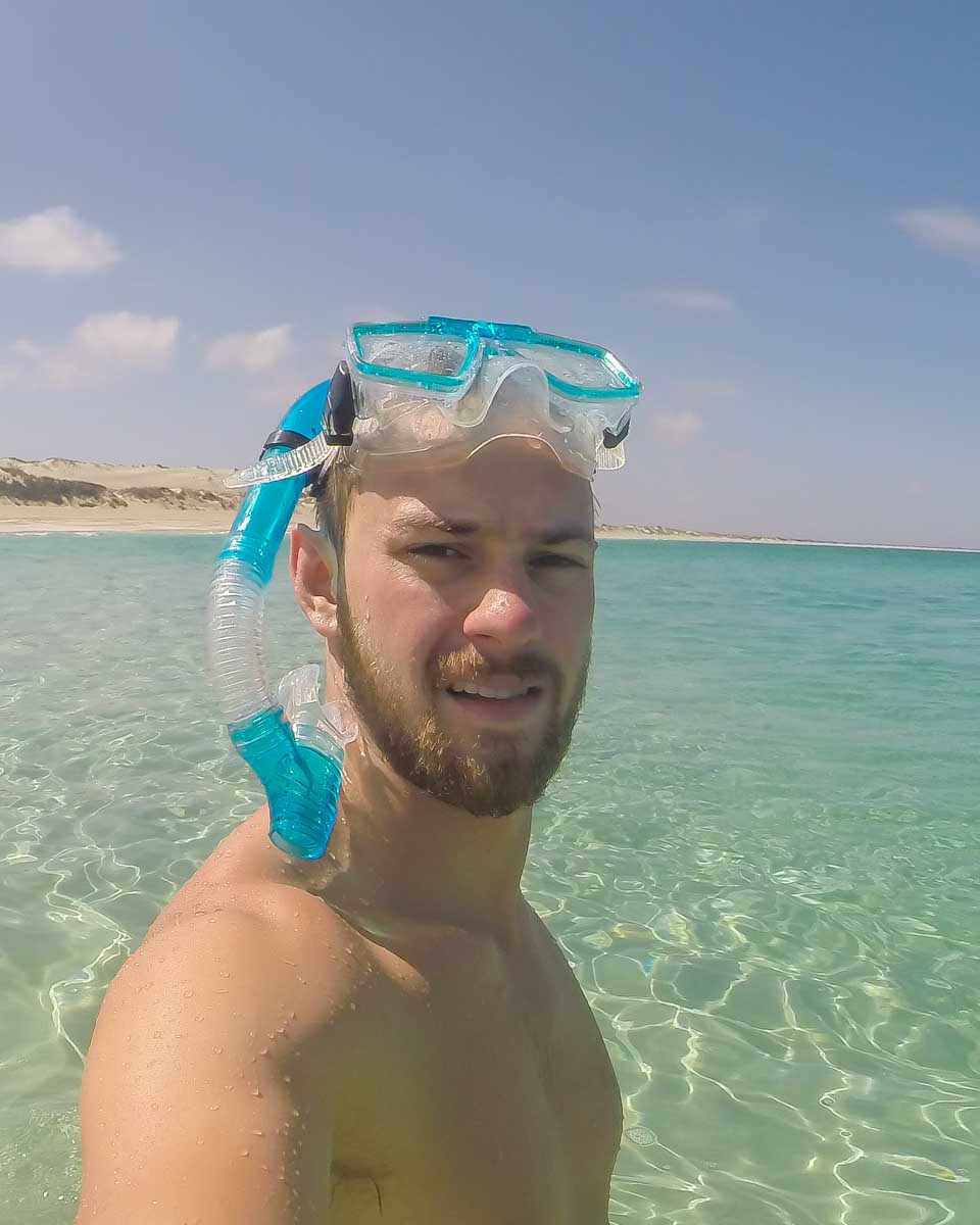 Daniel snorkeling in Exmouth, WA