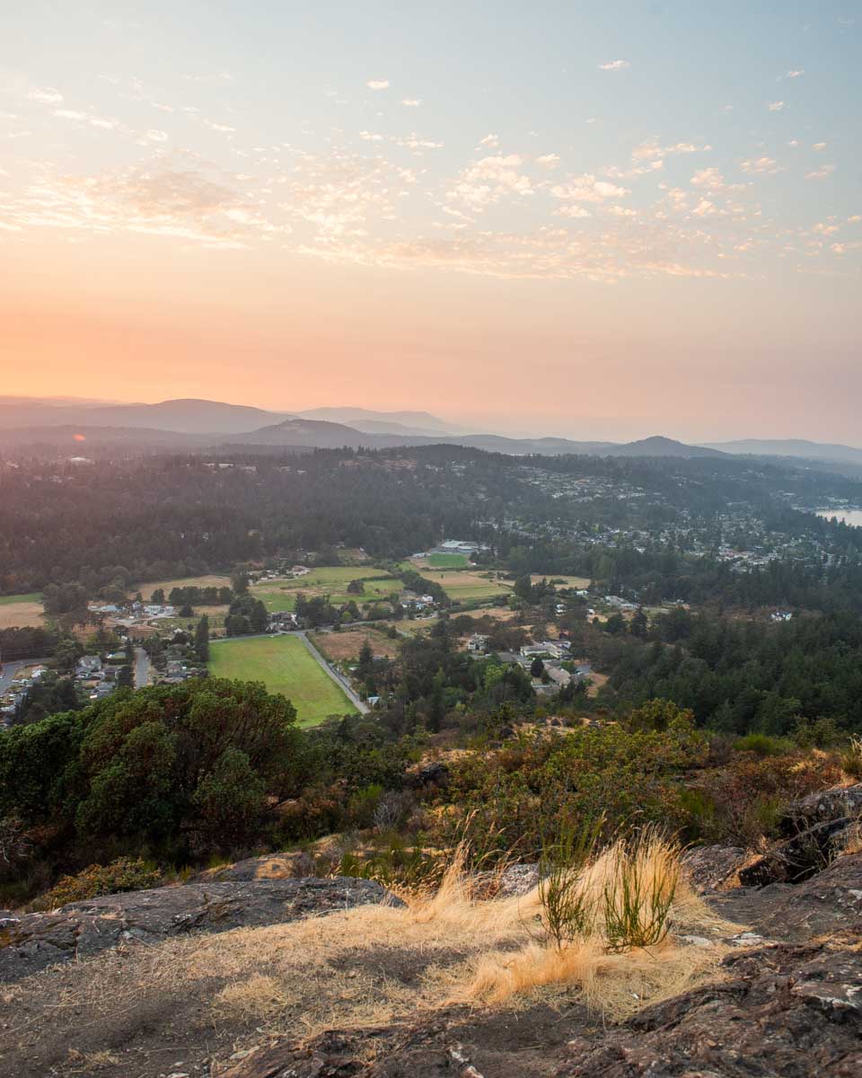 Mount Douglas at sunset in Victoria BC