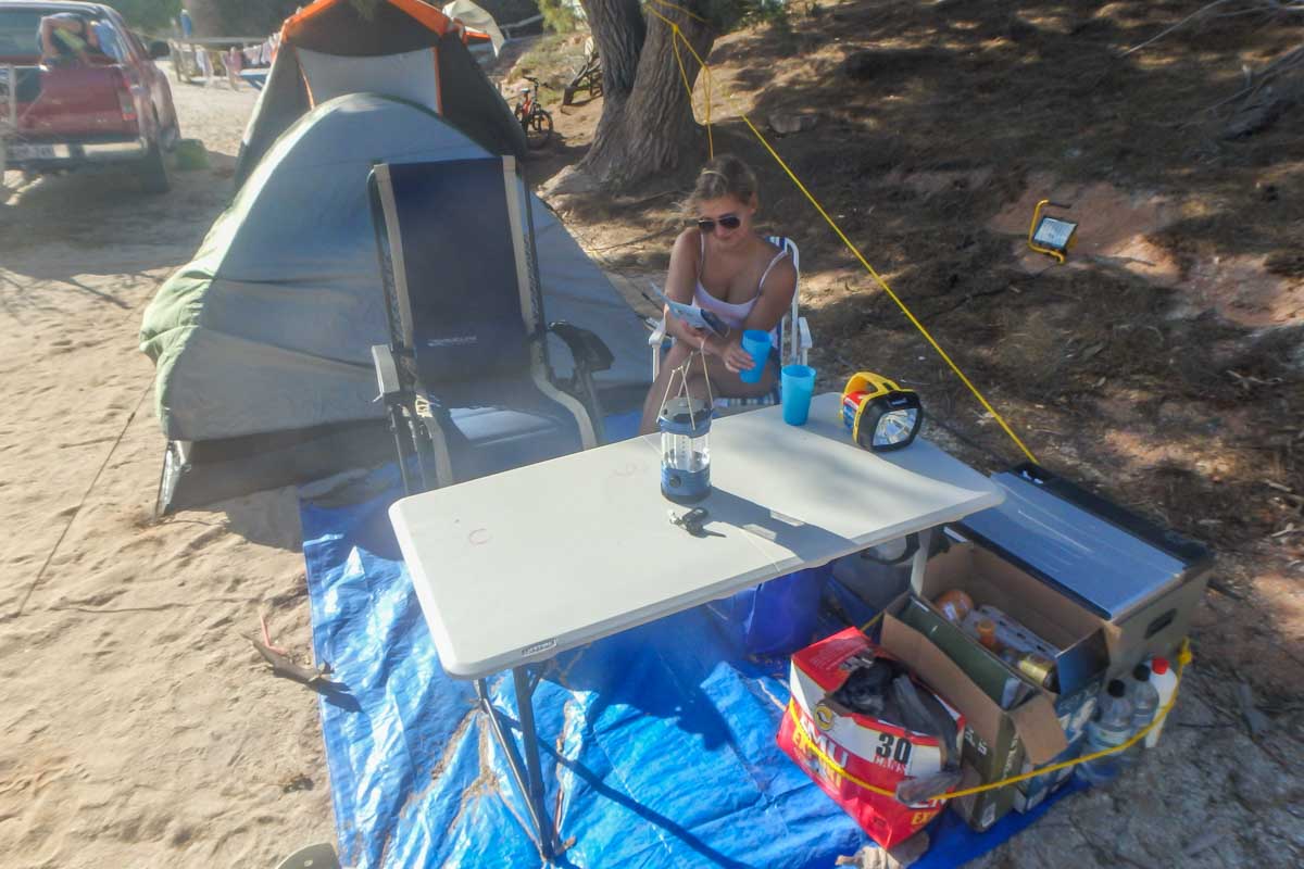 Bailey at a campsite near Exmouth