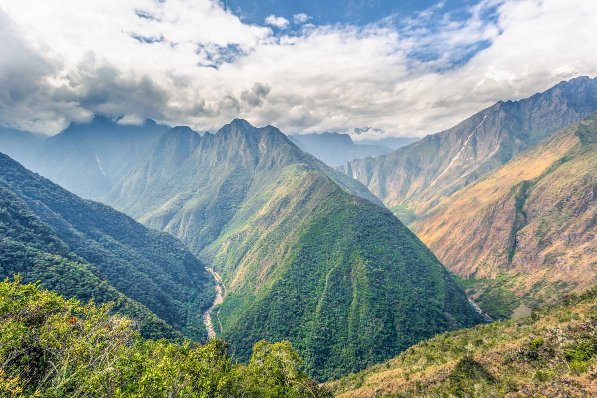Scenic view along the Inca trail to Machu Picchu