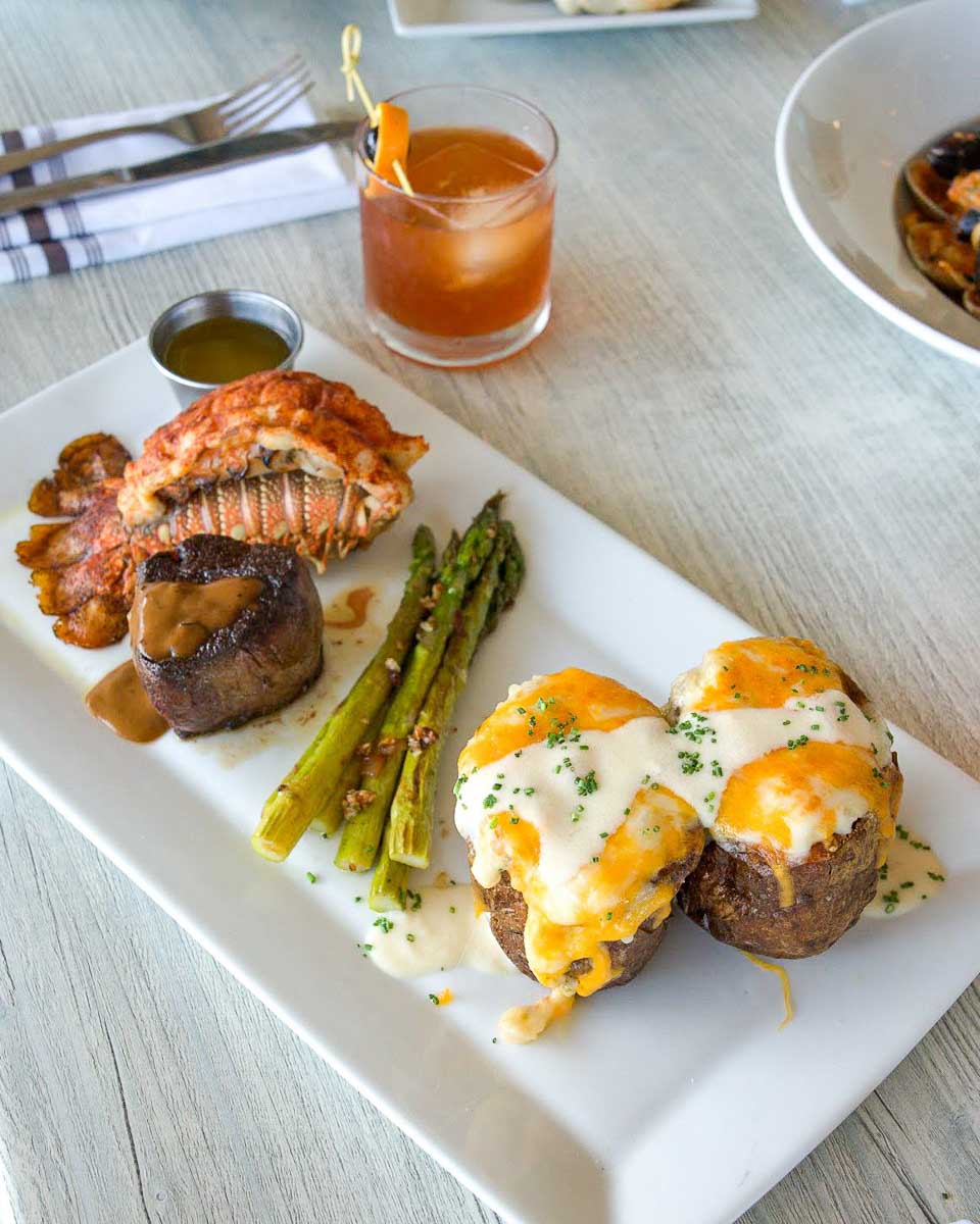 Surf and turf at Whalers restaurant