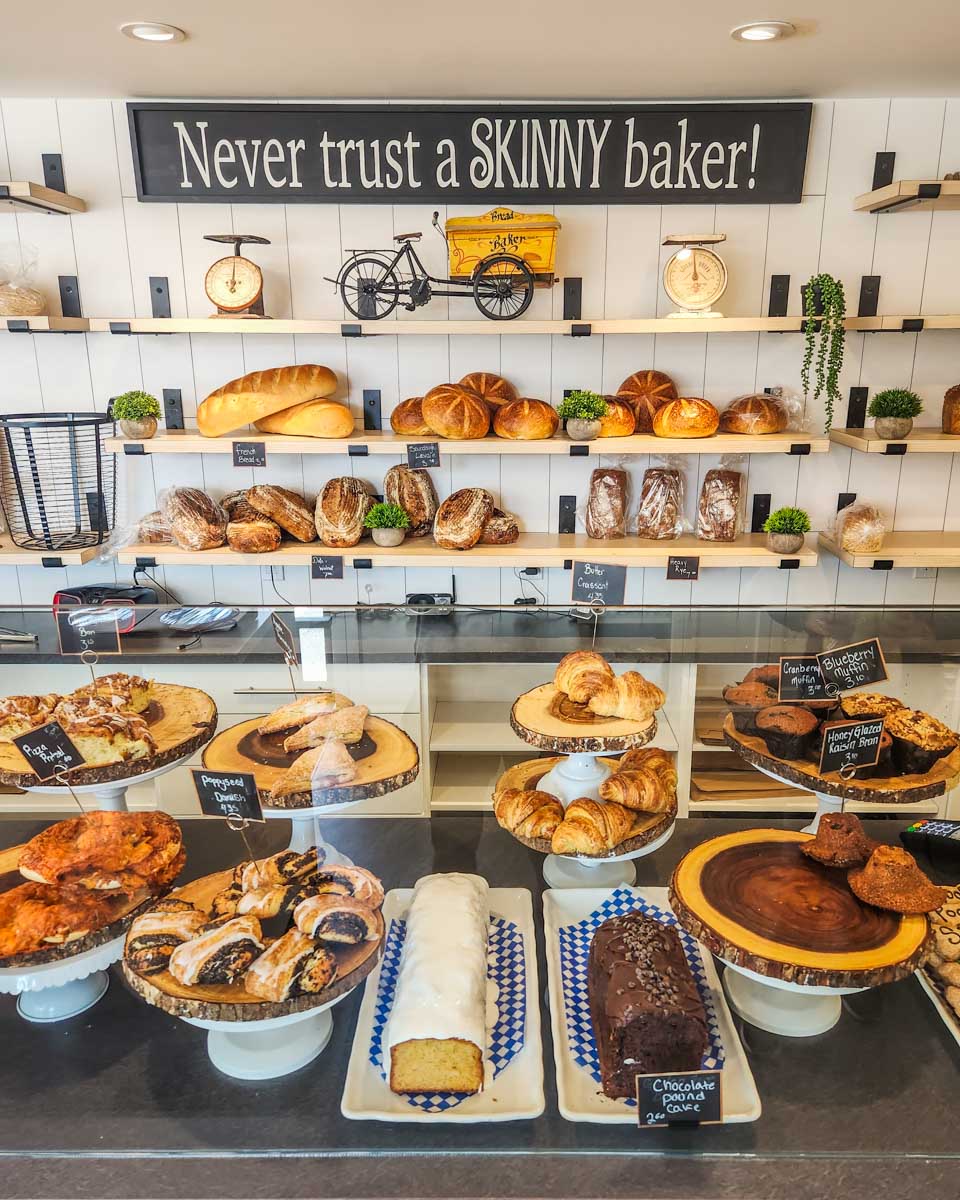 The counter at Mountain View Bakery in Port Alberni