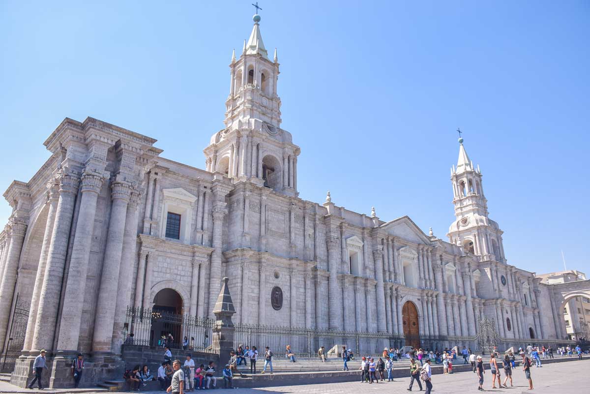 The main cathedral in Arequipa's main square, Peru