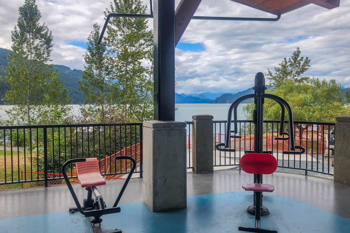 The outdoor gym in Harrison Hot Springs