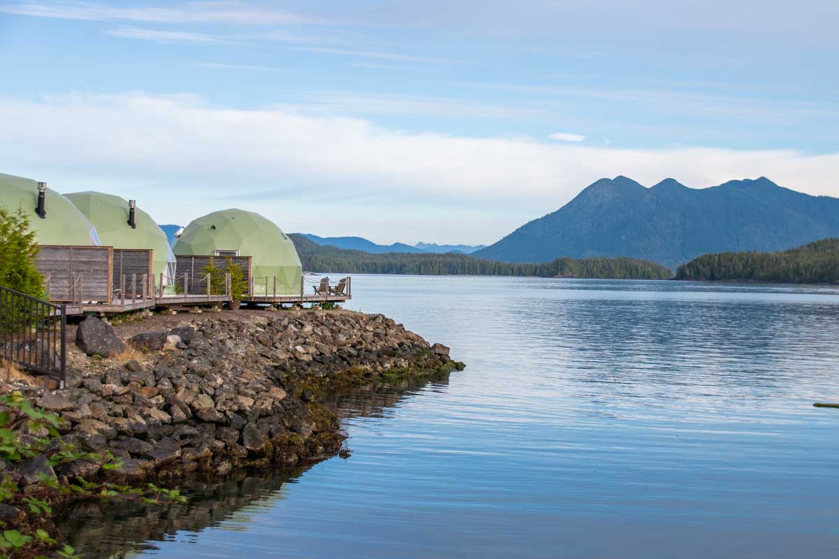The pods at Wildpod in Tofino
