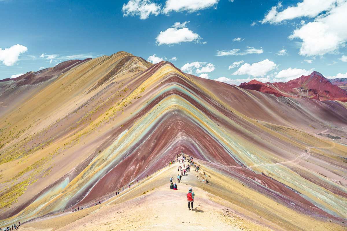 The summit of Vinicunca or Rainbow Mountain