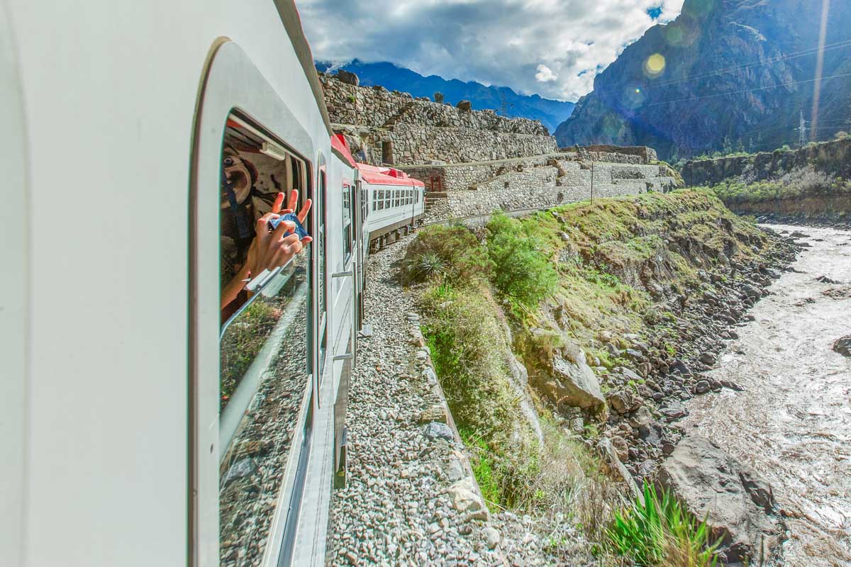 The view out the window of the train to Machu Picchu