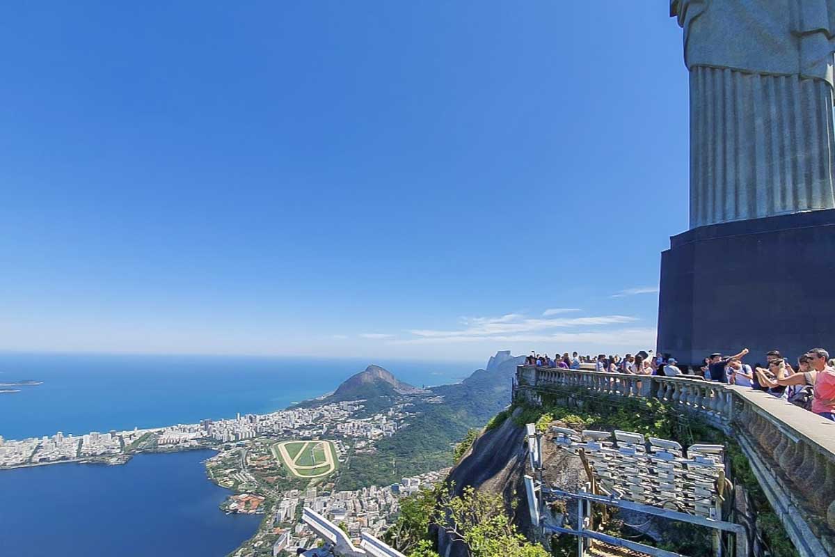 The viewing platform at the Christ the Redeemer statue in Brazil